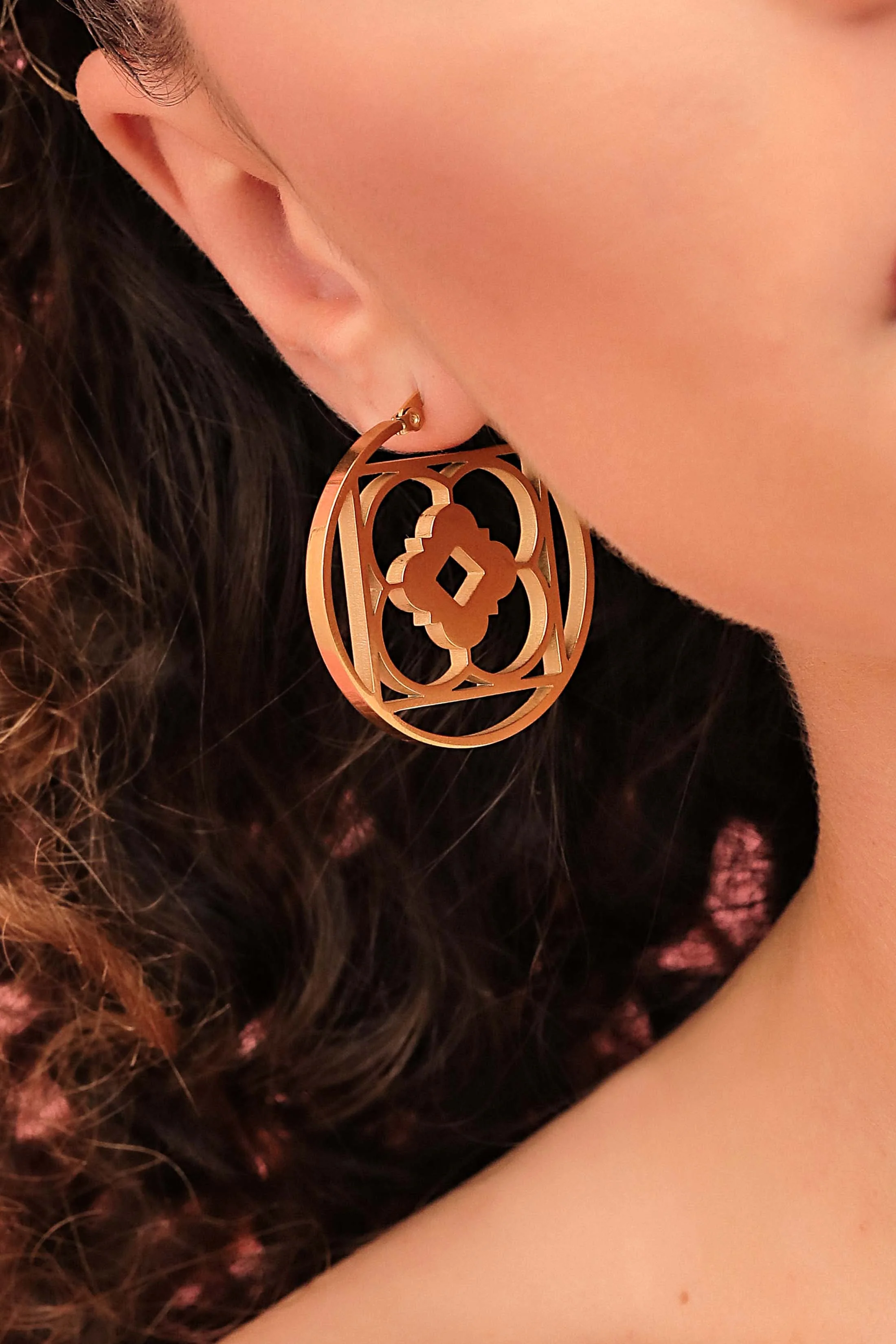 Carisma Logo Medium Hoop Earrings - Image 3