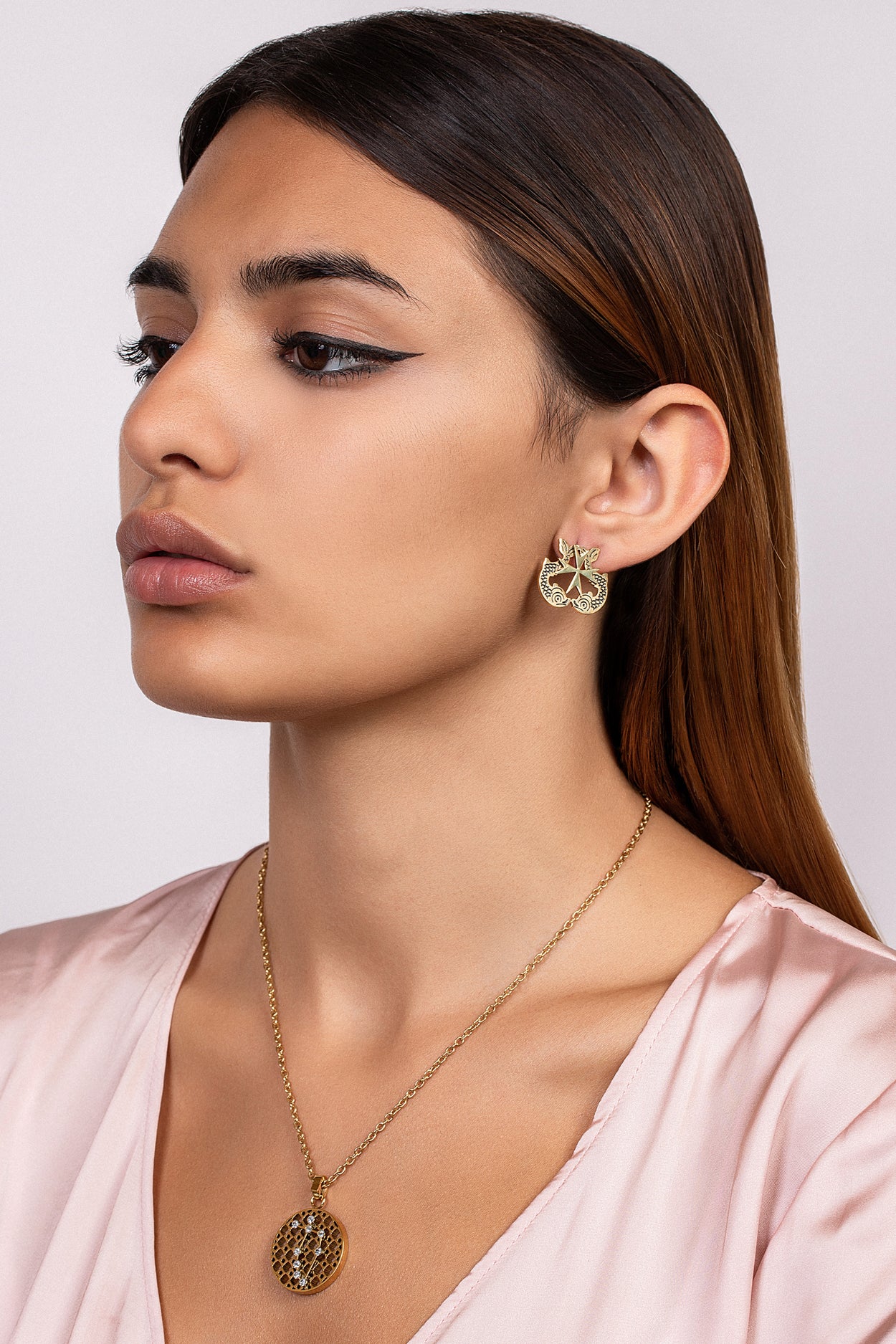 Dolphin & Maltese Cross Stud Earring Set - Image 3