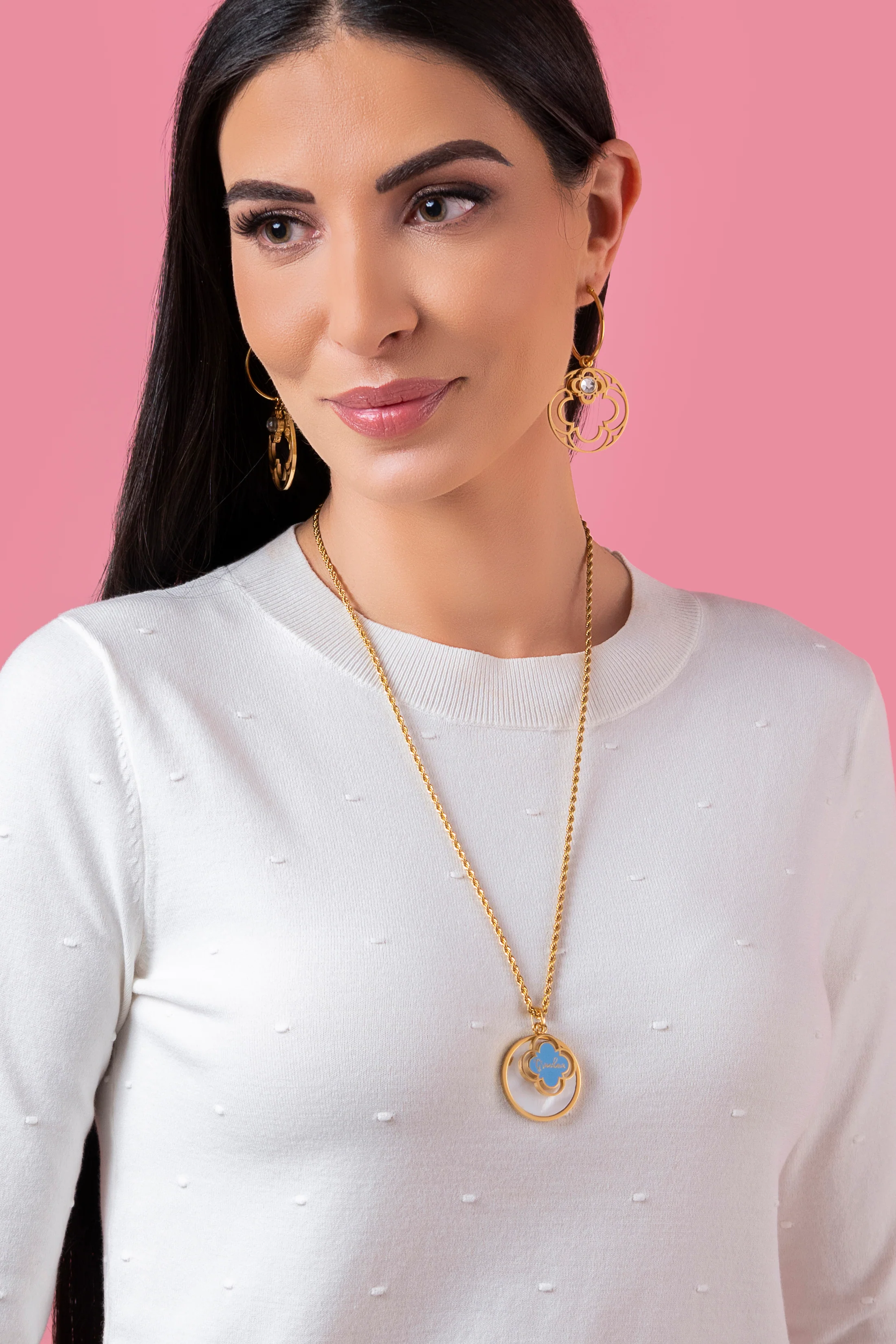 "Grandma" Blue Enamel Pendant - Image 4