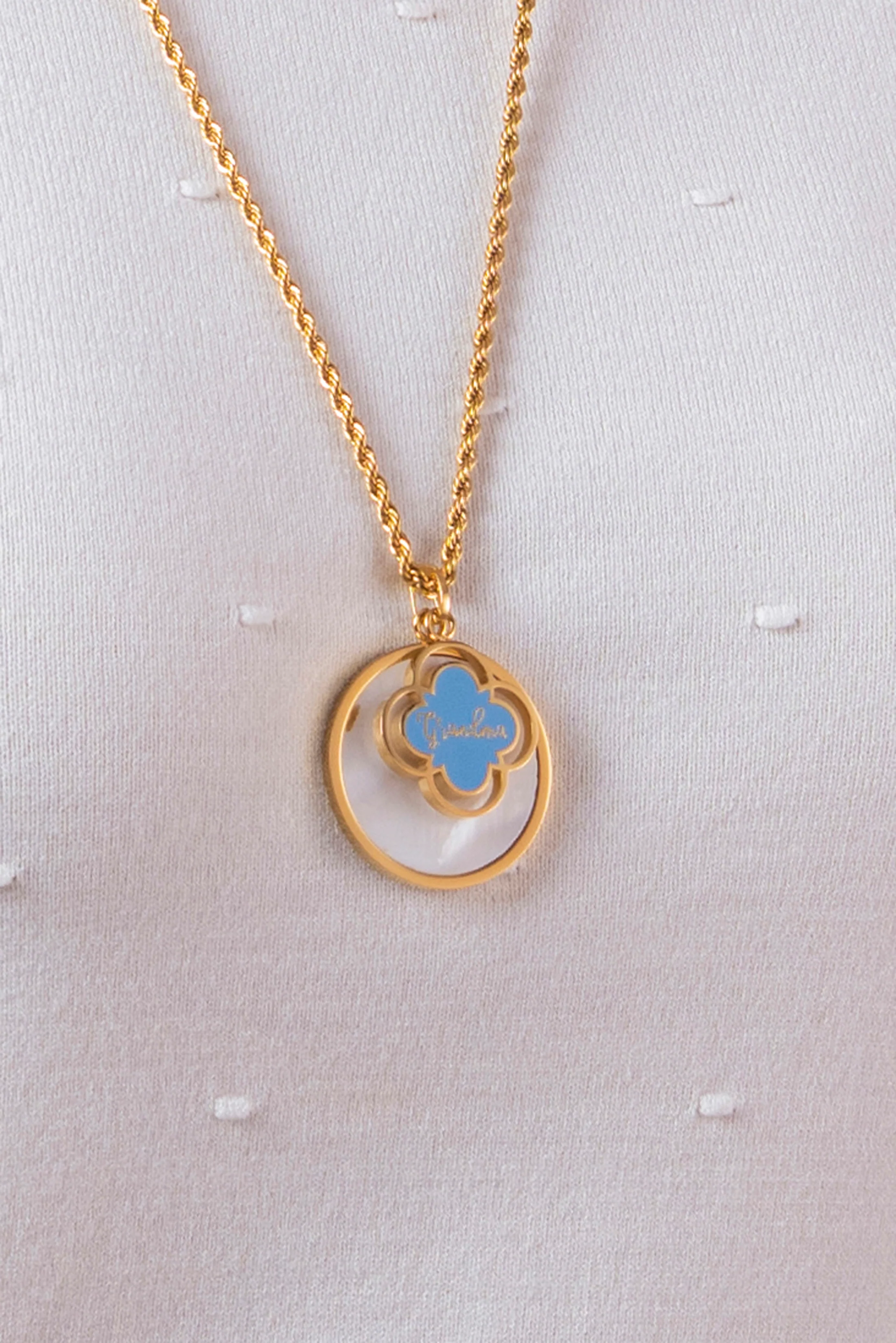 "Grandma" Blue Enamel Pendant - Image 5