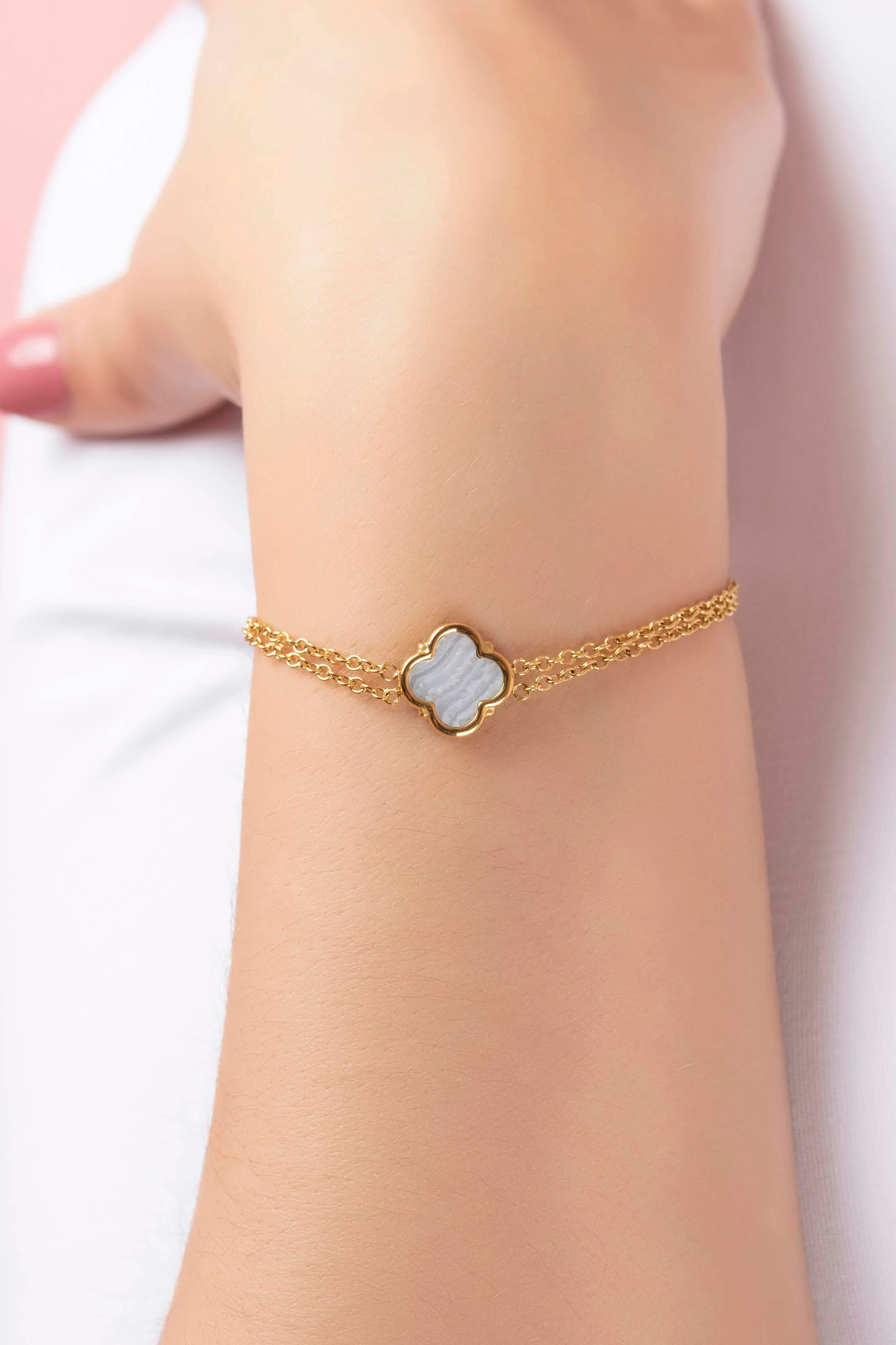 Lace Agate Stone Bracelet & Ring Gift Set - Image 3