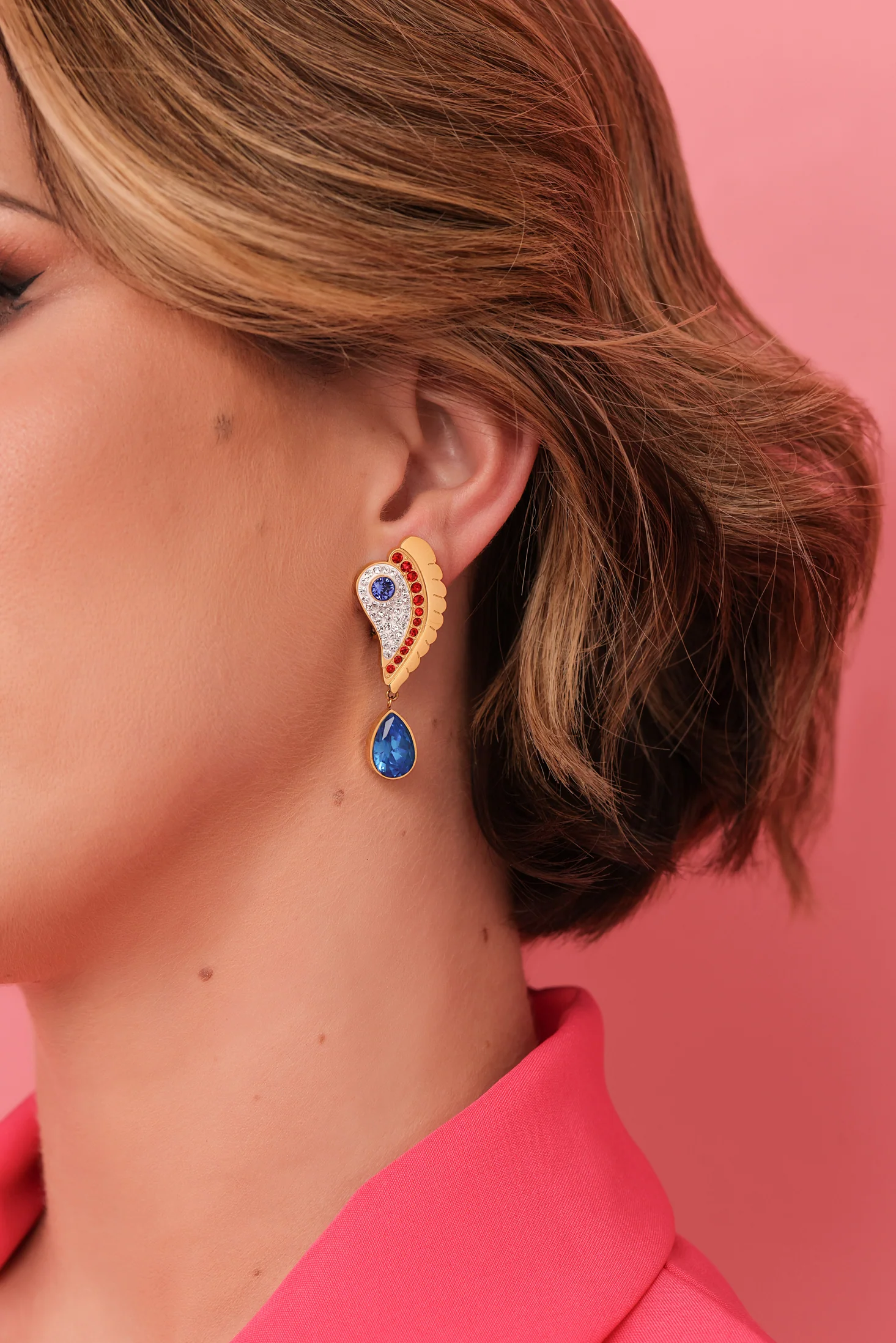 Luzzu Eye Statement Drop Earring Set - Image 4