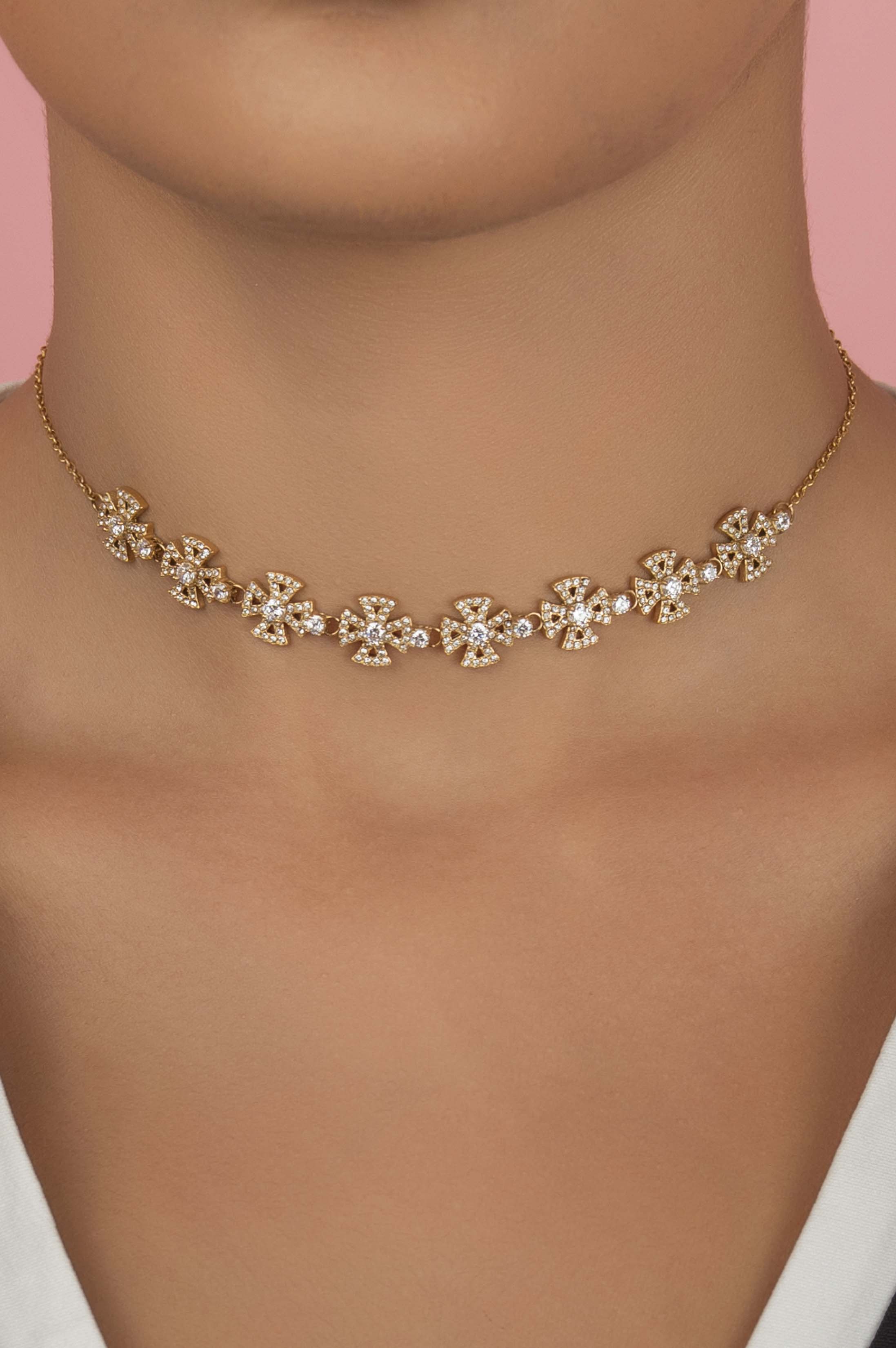 Crystal Maltese Cross Choker - Image 3