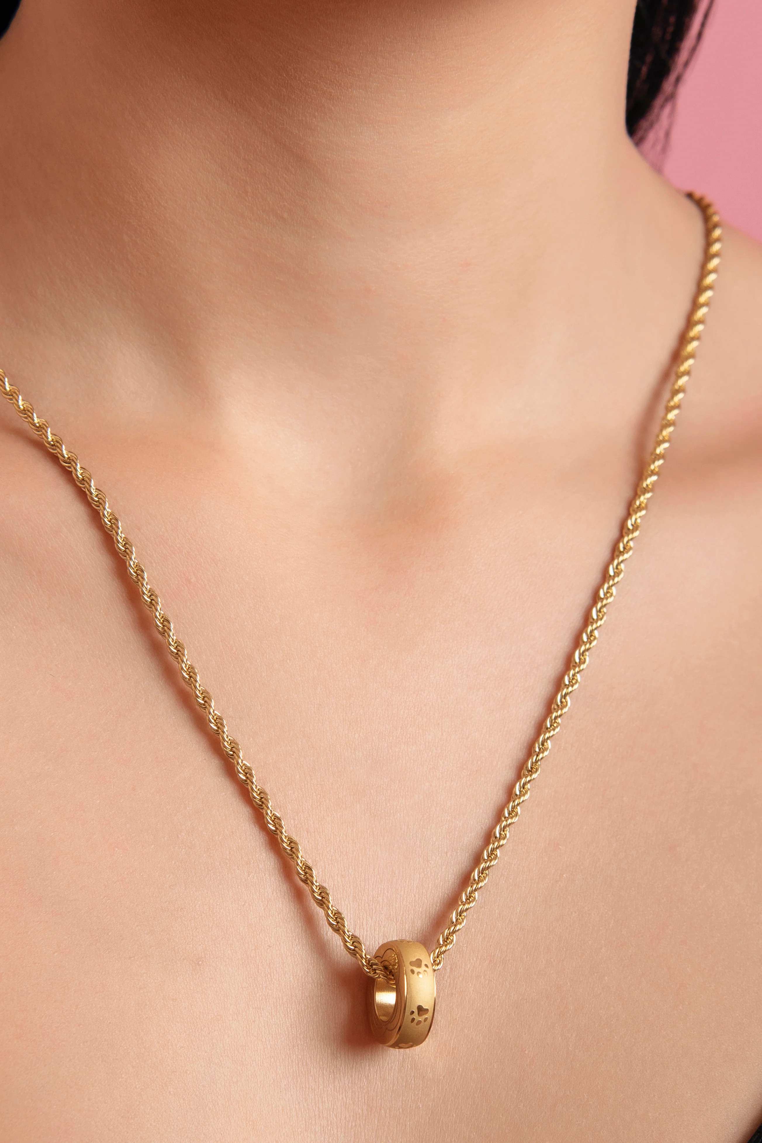 Engravable Paw Print Pet Ring Pendant - Image 8