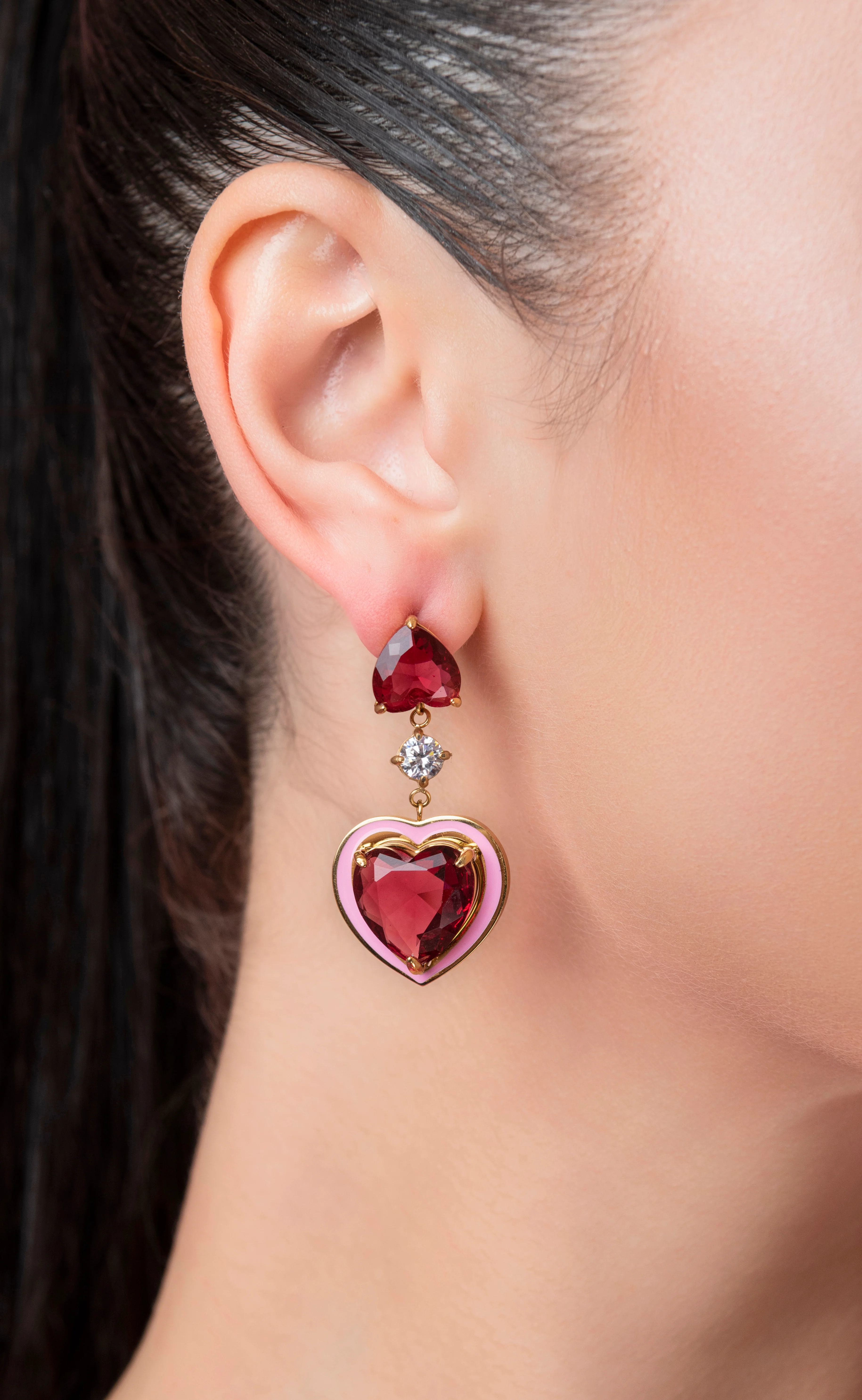 Qalb Tħabbat Drop Stud Earring Set - Image 4