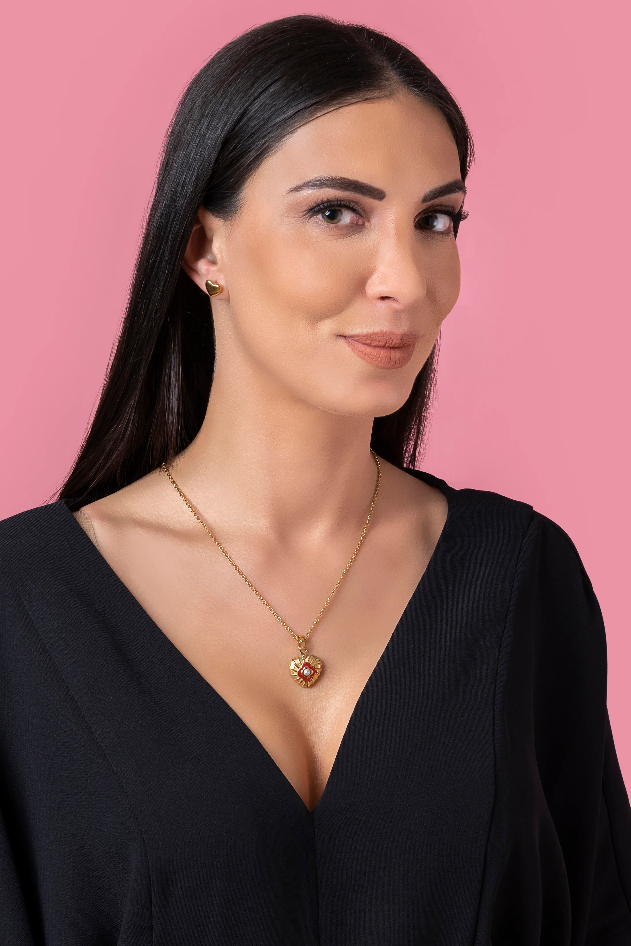 Red Heart Enamel Engravable Pendant - Image 4